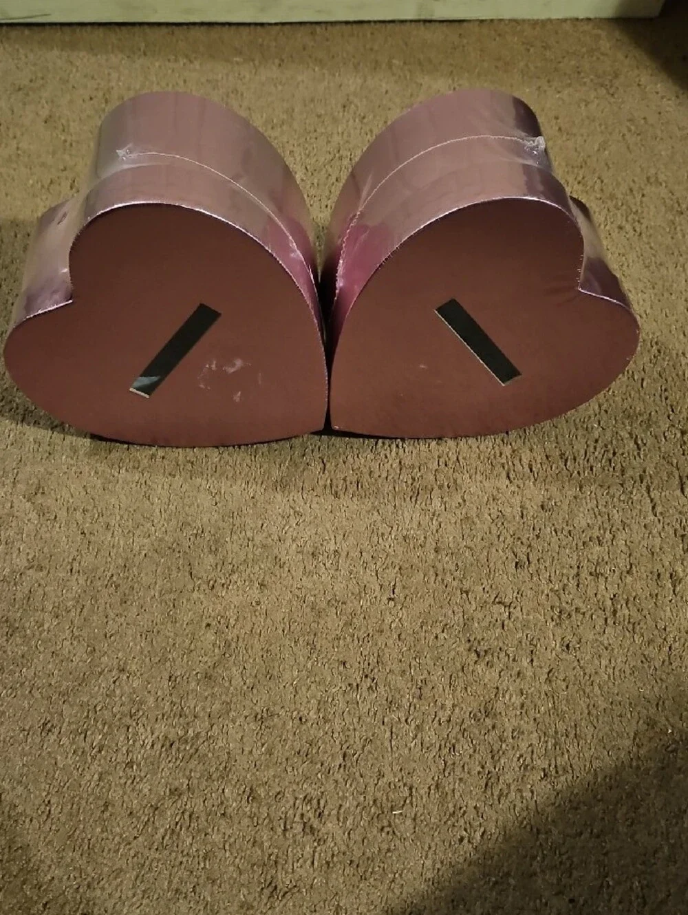 Set of 2 Pink Heart-Shaped Trinket Boxes